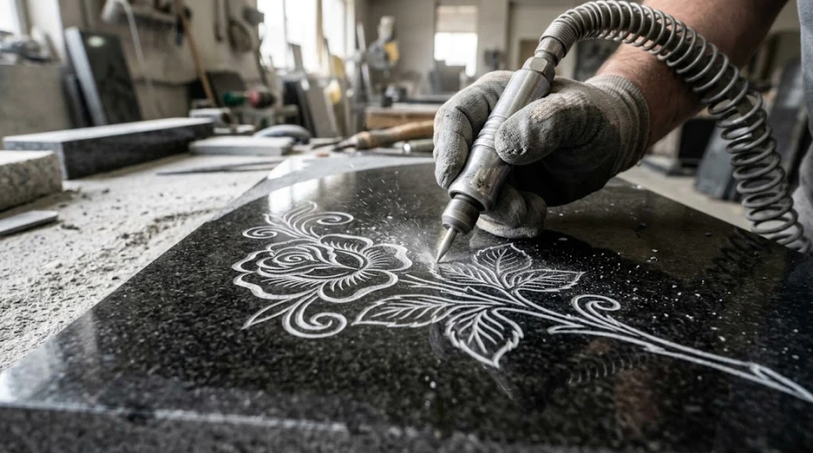 protsess-gravirovki-simvola-na-granite
